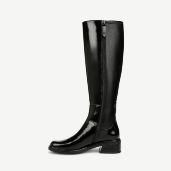 Franco Sarto Giselle Knee High Boot Black Patent Leather / Black Leather (WIDE) - Picture 12 of 14